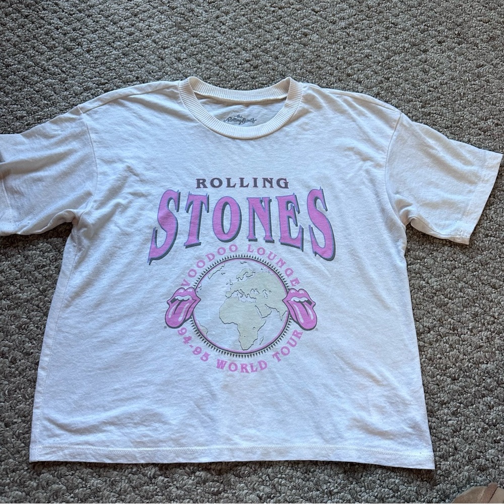 The Rolling Stones White and Pink Short Sleeve Tee